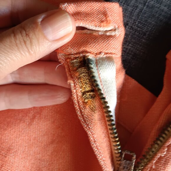 Vintage 1950s 1960s Orange Bermuda Shorts Home Sewn Cotton XS - Picture 9 of 12